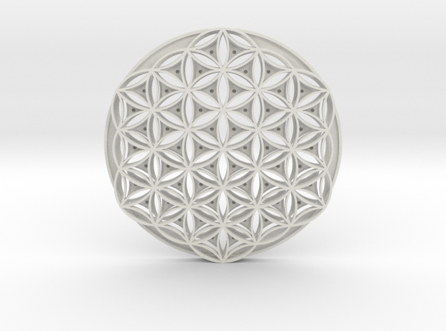 Flower Of Life coasters in White Natural Versatile Plastic