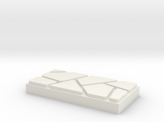 Dungeon Brix Floor Tile 1 X 2 V2 in White Natural Versatile Plastic