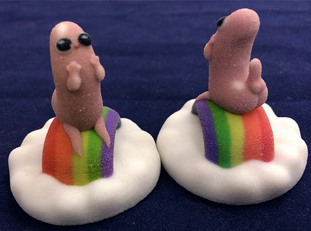 Dickbutt on a cloud of rainbows