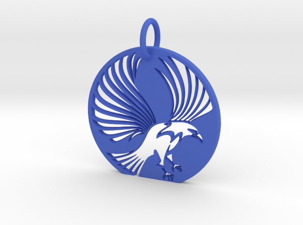 Eagle Keychain in Blue Processed Versatile Plastic