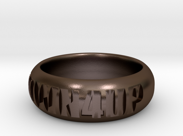 1 DOWN 4 UP RING in Polished Bronze Steel