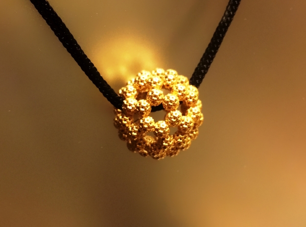 Fractal Fullerene Pendant in 18K Gold Plated