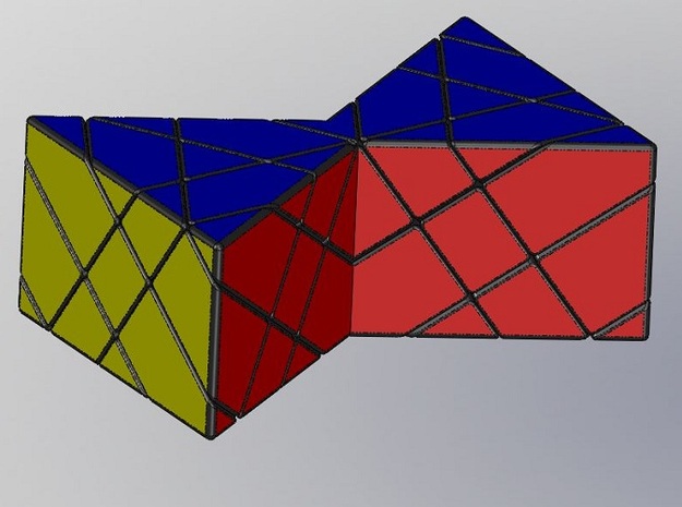 Double Triangular Prism in White Processed Versatile Plastic