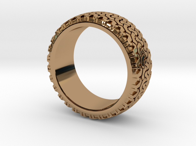Tire ring band size 13 in Polished Brass