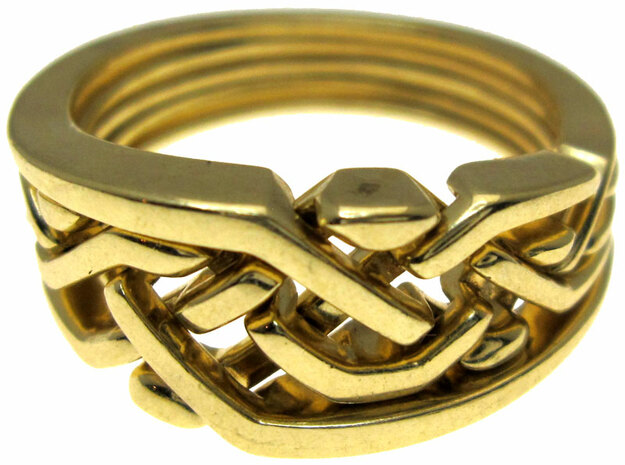 Weave Five in interlocking metal in Polished Brass (Interlocking Parts)