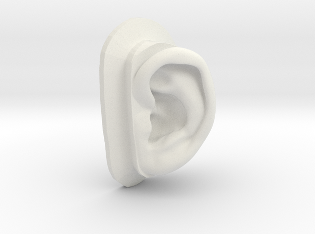 DIY Binaural Ear + Canal Anatomically Accurate - L in White Natural Versatile Plastic