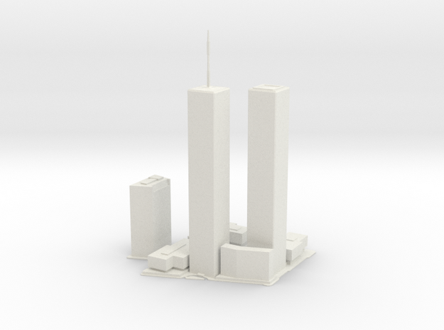 Original World Trade Center for 3D printing in White Natural Versatile Plastic: Small