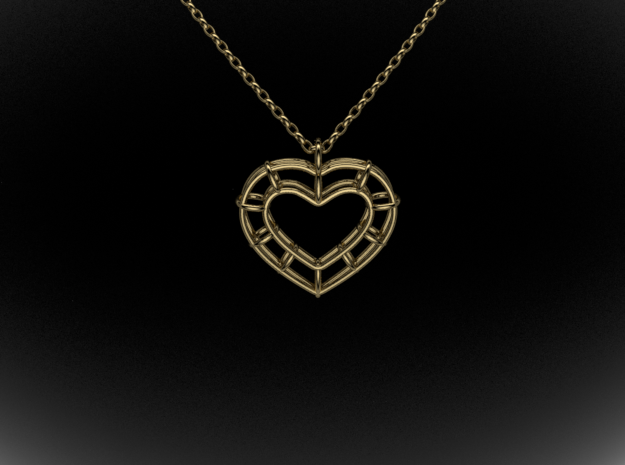 Truss Heart in Polished Brass