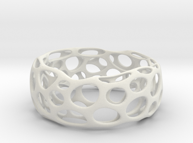 Convex Bracelet  in White Natural Versatile Plastic