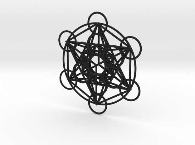 Metatron's Cube Pendant in Black Natural Versatile Plastic