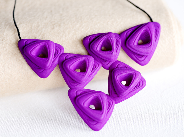 Rose Necklace in Purple Processed Versatile Plastic