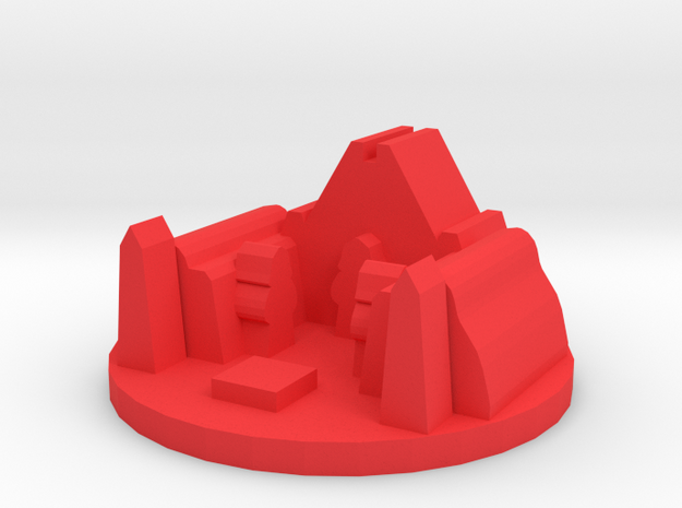 Game Piece, Ancient Dark Temple in Red Processed Versatile Plastic