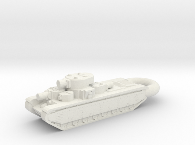T-35 Heavy 5-Turret Tank KEYCHAIN in White Natural Versatile Plastic