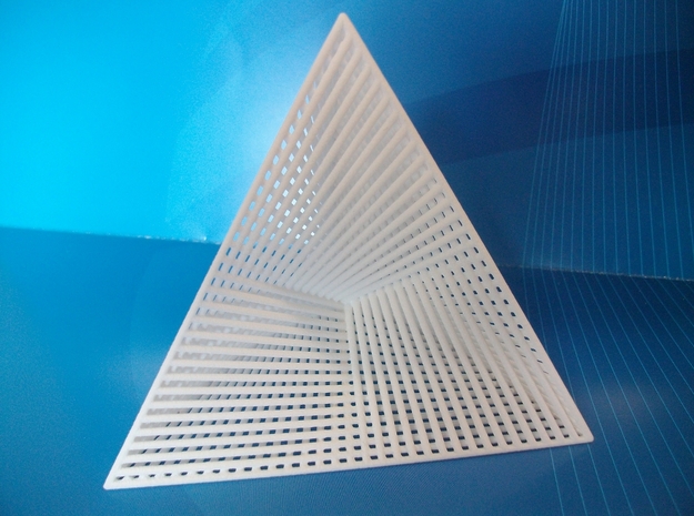 Wired Tetrahedron in White Natural Versatile Plastic