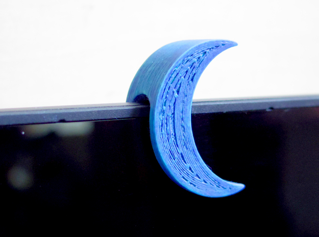 Crescent Moon Webcam Privacy Shade / Cover / Charm in White Natural Versatile Plastic