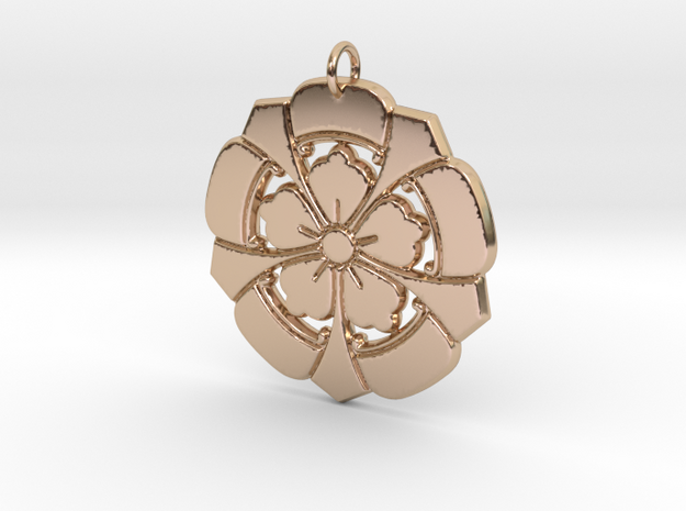 Matsuya Crests: Floral Pendant in 14k Rose Gold