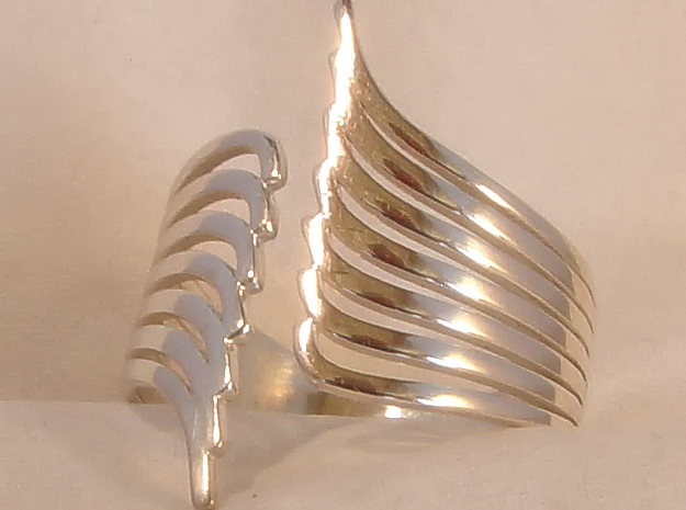 Open Wing Ring in Polished Silver