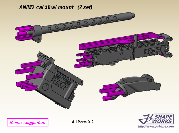 1/24 AN/M2 cal.50 w/ M23 mount (2 set)