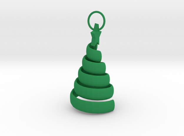 Swirl Tree Pendant in Green Processed Versatile Plastic