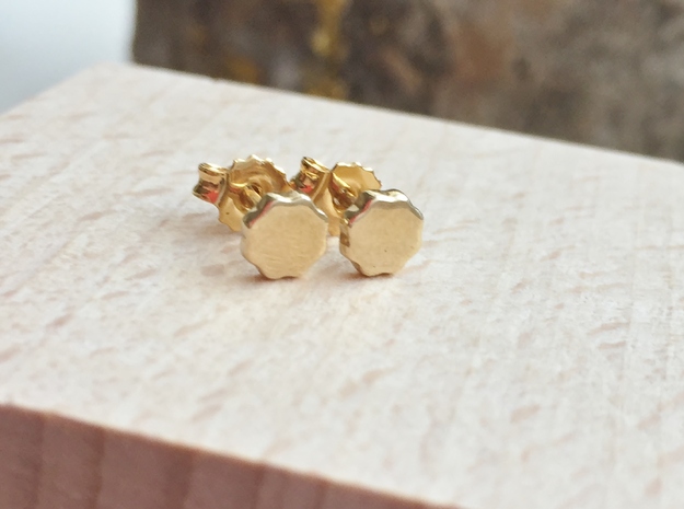 Flower Power - Mini Stud Earrings in 14k Gold Plated Brass