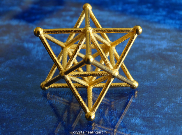Merkaba - Star tetrahedron in Polished Gold Steel
