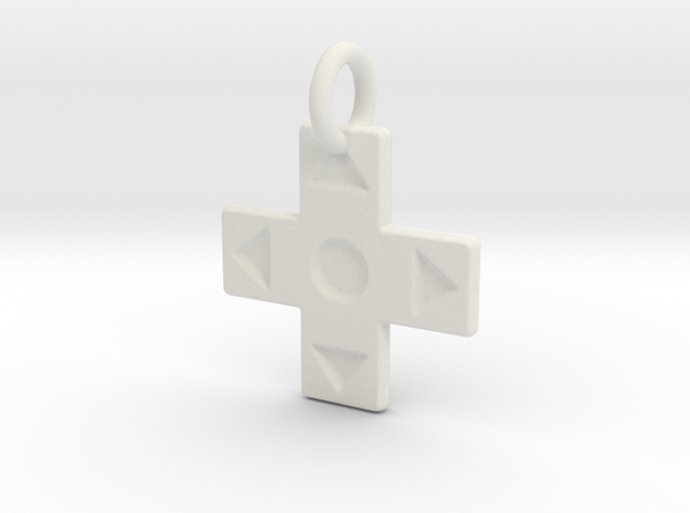 D-Pad Pendant in White Natural Versatile Plastic