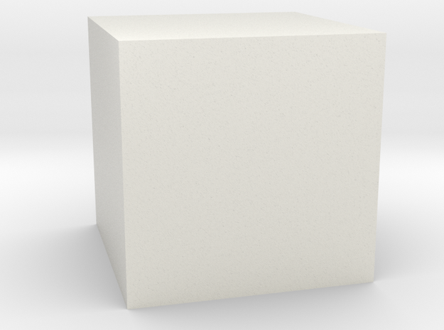 Cube in White Natural Versatile Plastic