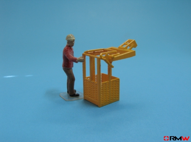 HO/1:87 Man basket for mini crawler crane in Tan Fine Detail Plastic