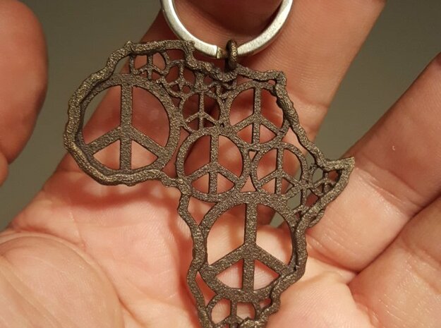 African peace in Polished Bronzed Silver Steel