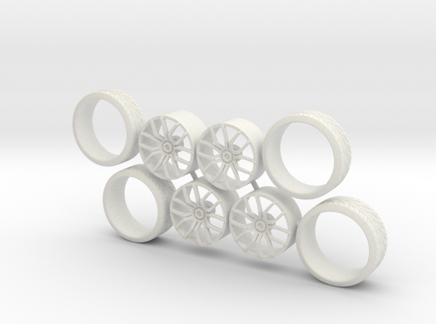 TSW Zenon + Tire in White Natural Versatile Plastic