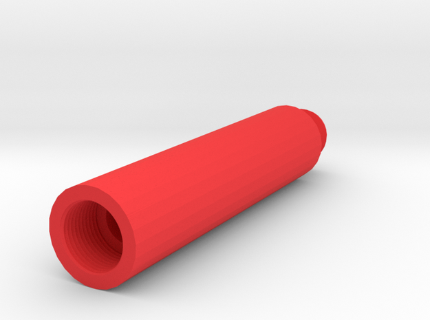 80mm 14mm+ External Airsoft Barrel Extension in Red Processed Versatile Plastic