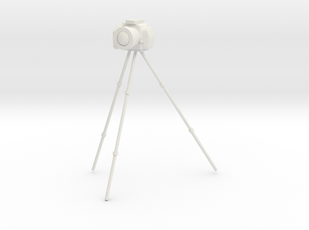 1/24 Camera on Tripod for Diorama in White Natural Versatile Plastic