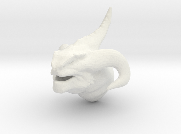 Non-Scale Dragon Head in White Natural Versatile Plastic