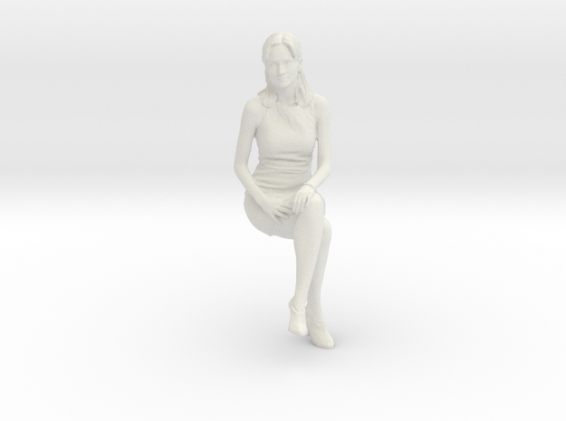 1/10 Business Woman Sitting Pose in White Natural Versatile Plastic