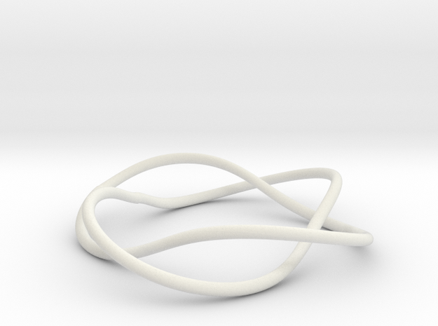 Bracelet with Two Rings V2.5 in White Natural Versatile Plastic