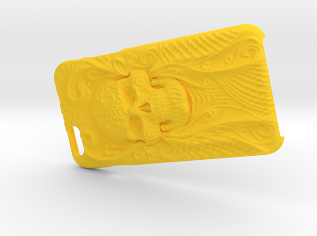 Iphone 6 skull Case  in Yellow Processed Versatile Plastic