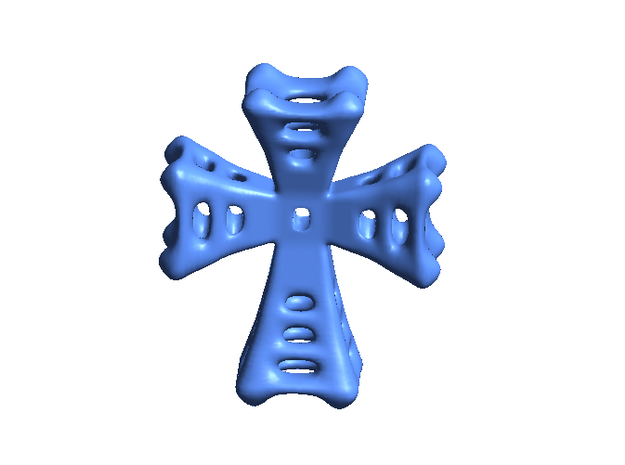 Crusader Cross Pendant in Blue Processed Versatile Plastic