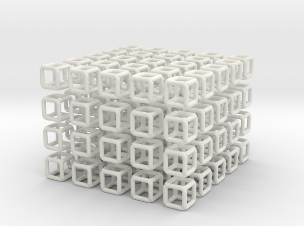 Little Cubes 100x scale 1-100  in White Natural Versatile Plastic: 1:100