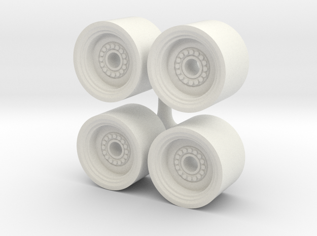 1/64 Wheel loader wheels in White Natural Versatile Plastic