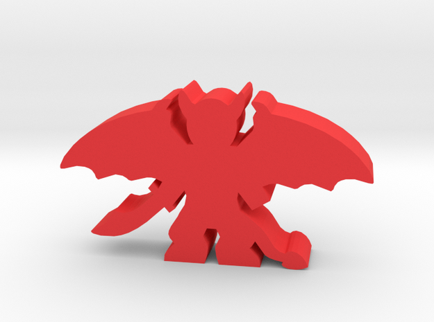 Game Piece, Demon Spread, Wings Sword in Red Processed Versatile Plastic