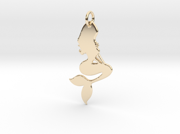Mermaid Pendant in 14k Gold Plated Brass