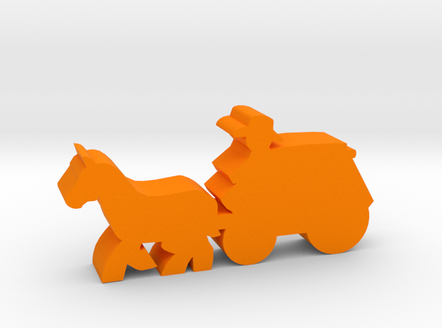 Game Piece, Stagecoach in Orange Processed Versatile Plastic