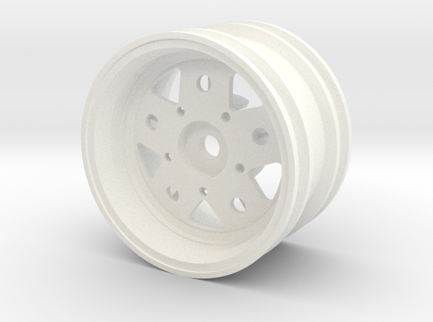 Rim004-03 Fuchs Style 3mm Offset, MSize Wheel in White Processed Versatile Plastic