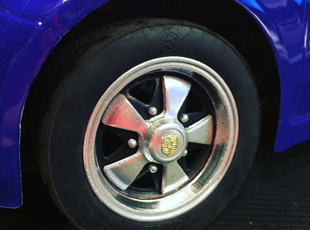 “Fuchs” Wheel Cap, Porsche Emblem RIM004-0B in Smoothest Fine Detail Plastic