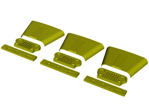 1/64 scale Jeep CJ diecast model convert kits x 3 in Tan Fine Detail Plastic
