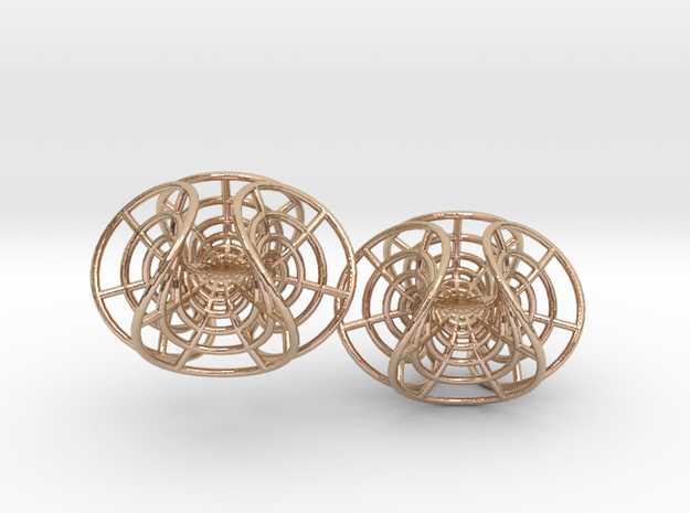 Enneper mesh earrings in 14k Rose Gold Plated Brass