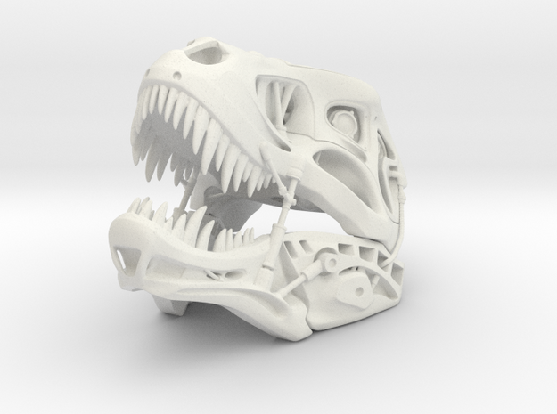 Non-scale Robotic T-Rex Skull in White Natural Versatile Plastic
