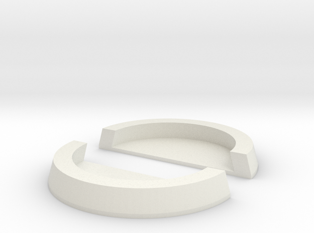 25mm to 32mm Cut Ring with Base in White Natural Versatile Plastic