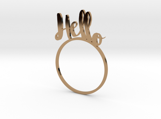 Hello [LetteRing© Serie] in Polished Brass