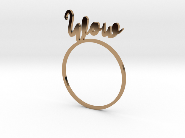 WOW [LetteRing® Serie] in Polished Brass